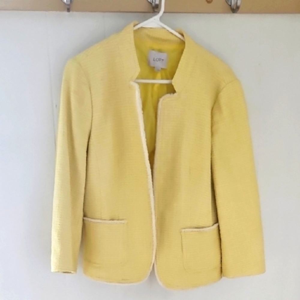 Yellow Lady Tweed Jacket, Size Large, Exc. Condition